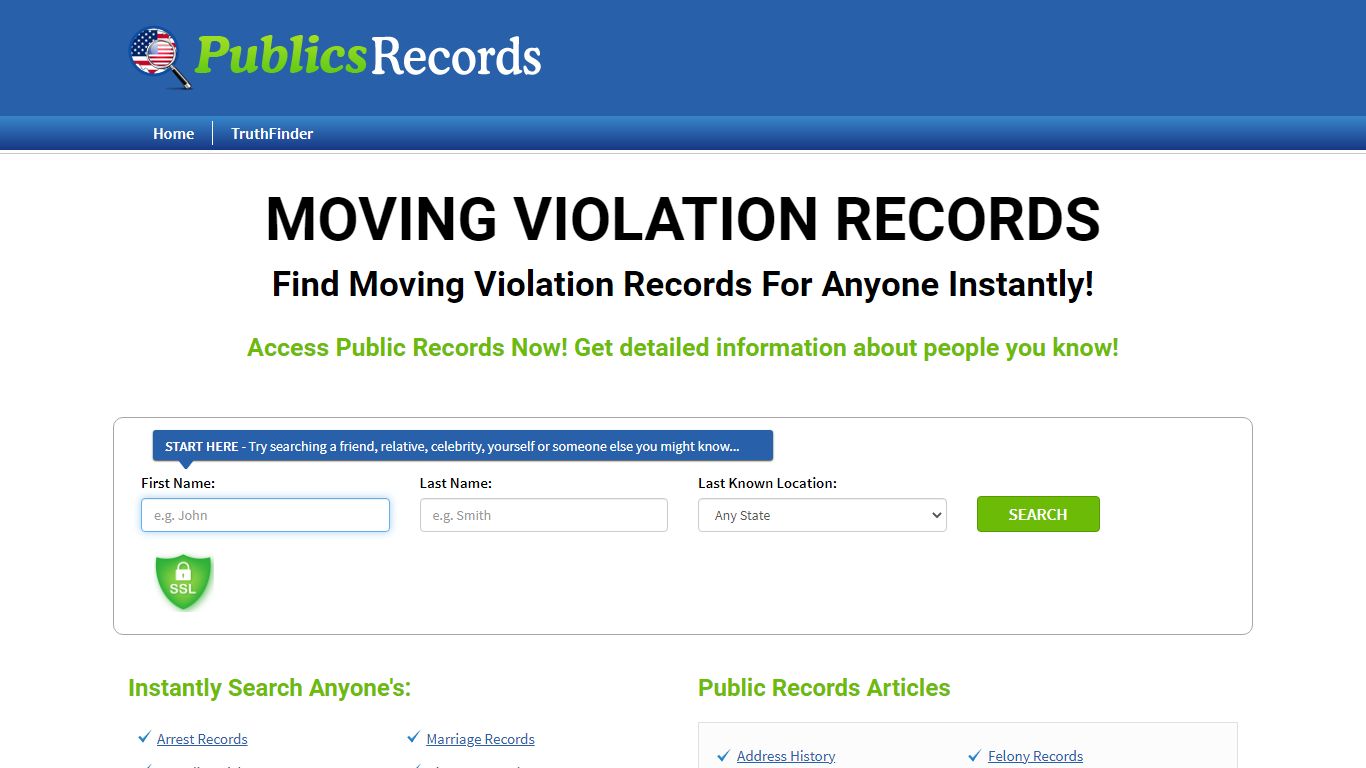 Find Moving Violation Records For Anyone